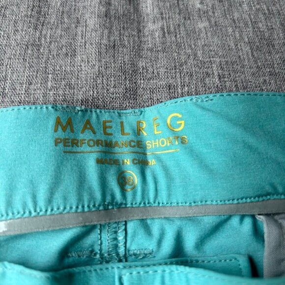 10'' Inseam Stretch Waist Lightweight Striped Flat Front Quick Dry Hybrid - Picture 5 of 8